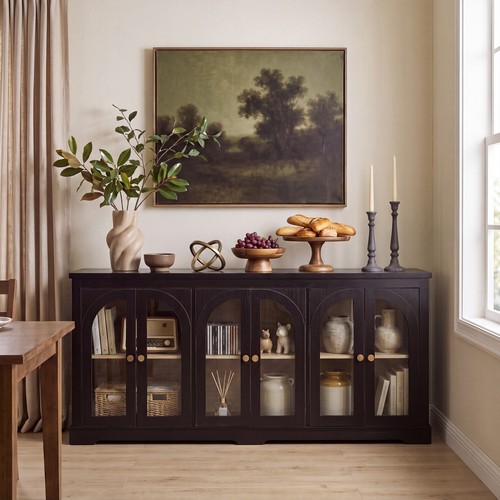 Arched glass sideboard with - glass,