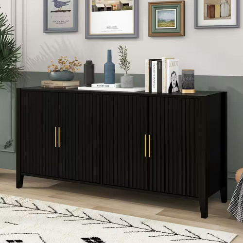 Black w wood buffet - 63.1,